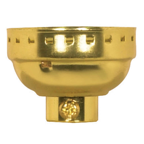 Satco 80-1242, Aluminum Shell And Cap With Paper Liners, 1/8IPS Cap, With Set Screw, Bright Gilt Finish, 10 Packs