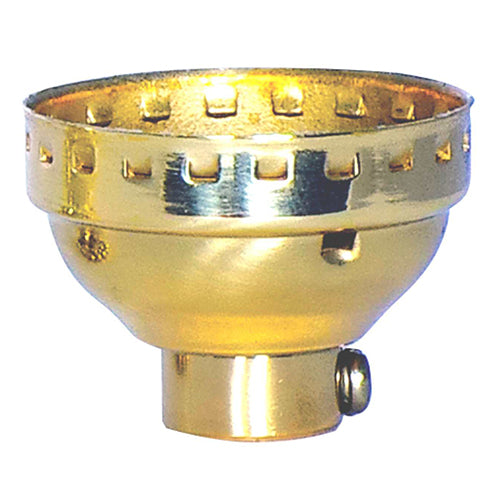 Satco 80-1287, 3 Piece Solid Brass Cap With Paper Liner, 1/8IPS Cap, With Set Screw, Polished Brass Finish, 10 Packs