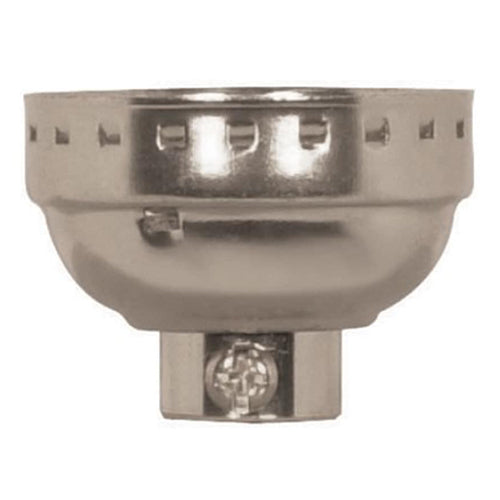 Satco 80-1288, 3 Piece Solid Brass Cap With Paper Liner, 1/8IPS Cap, With Set Screw, Polished Nickel Finish, 10 Packs
