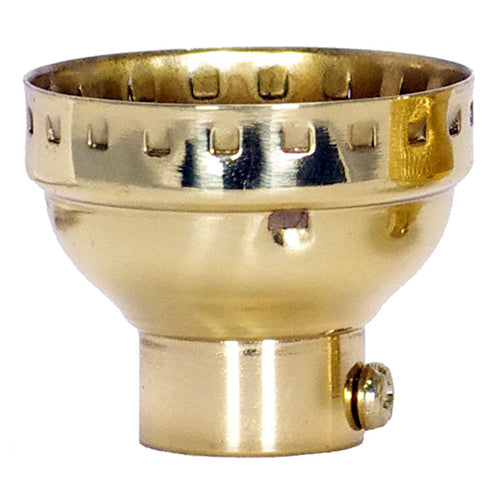 Satco 80-1289, 3 Piece Solid Brass Cap With Paper Liner, 1/4IPS Cap, With Set Screw, Polished Brass Finish, 10 Packs