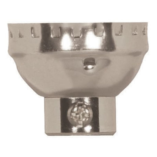 Satco 80-1290, 3 Piece Solid Brass Cap With Paper Liner, 1/4IPS Cap, With Set Screw, Polished Nickel Finish, 10 Packs