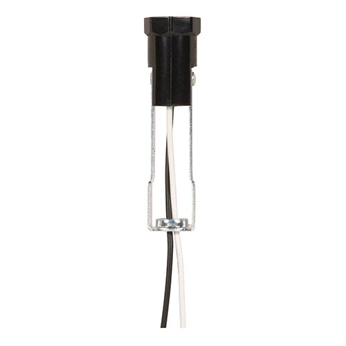 Satco 80-1301, Phenolic Candelabra Sockets with Leads, 75W, Less Set Screw, 10 Packs