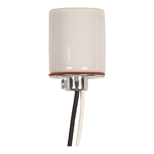 Satco 80-1316, Keyless Porcelain Socket With 1/8 IPS Cap, 660W, 250V, CSSNP Screw Shell, Glazed Finish
