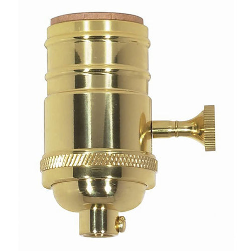 Satco 80-1319, 3 Way (2 Circuit) Turn Knob Socket w/Matching Finish Removable Knob, 250W, 250V