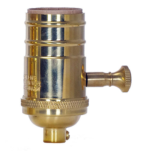 Satco 80-1320, Full Range Turn Knob Dimmer Socket With Removable Knob, 1/8 IPS Cap, 150W, 120V, With Set Screw