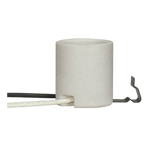 Satco 80-1328, Keyless Porcelain Socket w/Snap-in Clip, 660W, 250 Volt, CSSNP Screw Shell, 10 Packs