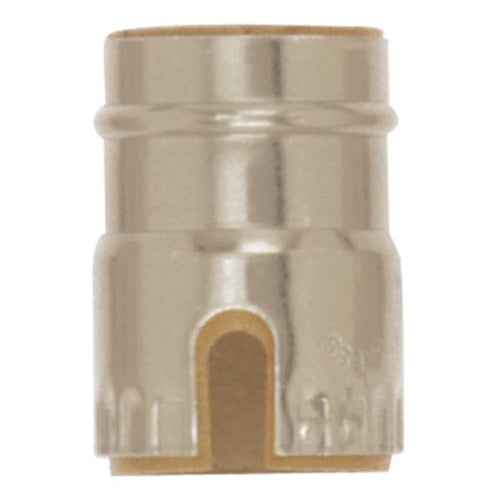 Satco 80-1351, Solid Brass Shell for Pull Chain and Turn Knob Sockets with Paper Liner, Polished Nickel Finish, 10 Packs
