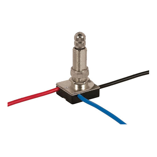 Satco 80-1365, 3-Way Metal Rotary Switch, Metal Bushing, 2 Circuit, 4 Position, 3A-250V/6A-125V, Brass Plated Finish