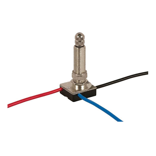 Satco 80-1366, 3-Way Metal Rotary Switch, Metal Bushing, 2 Circuit, 4 Position, 3A-250V/6A-125V, Nickel Plated Finish