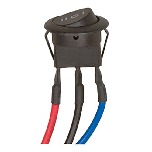 Satco 80-1371, Hi-Low Metal Round Rocker Switch w/Diode 2 Circuit, 6A-250V/10A-125V, Black Finish