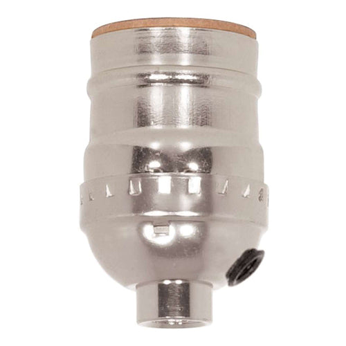 Satco 80-1373, Short Keyless Socket With Side Outlet, 1/8 IPS Cap, 660W, 250V, Less Set Screw, Nickel Finish