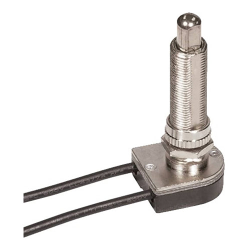 Satco 80-1410, On-Off Metal Push Switch, Single Circuit, 3A-250V/6A-125V, Nickel Finish