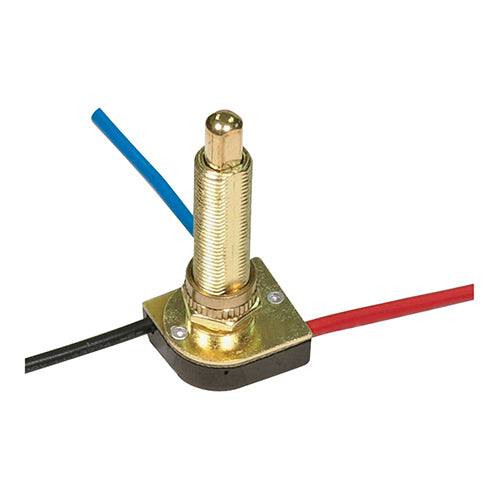 Satco 80-1411, 3-Way Metal Push Switch, 2 Circuit, 4 Position, 3A-250V/6A-125V, Brass Plated Finish