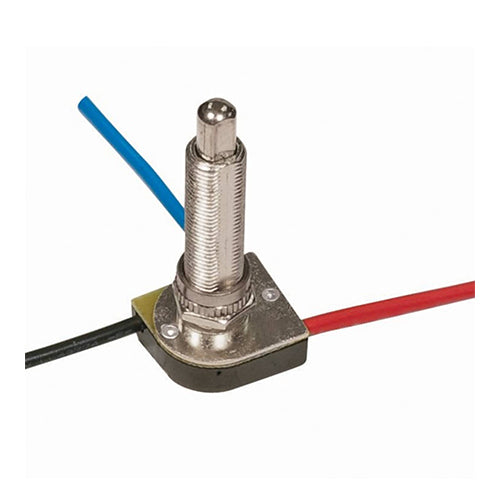 Satco 80-1412, 3-Way Metal Push Switch, 2 Circuit, 4 Position, 3A-250V/6A-125V, Nickel Plated Finish