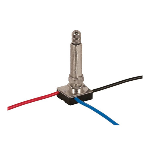 Satco 80-1416, 3-Way Metal Rotary Switch, 2 Circuit, 4 Position, 3A-250V/6A-125V, Nickel Plated Finish