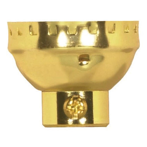 Satco 80-1436, Aluminum Cap With Paper Liner, 1/4IPS Cap, With Set Screw, Bright Gilt Finish, 10 Packs