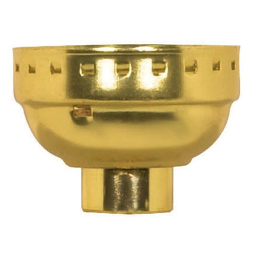 Satco 80-1438, 3 Piece Solid Brass Cap With Paper Liner, 1/8IPS Cap, Less Set Screw, Polished Brass Finish, 10 Packs