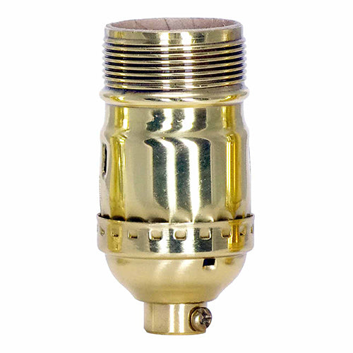 Satco 80-1446, Standard Keyless Socket with Uno Thread, 1/8 IPS Cap, 660W, 250 Volt, With Set Screw, Polished Brass Finish