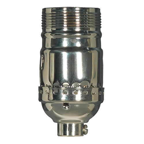 Satco 80-1447, Standard Keyless Socket with Uno Thread, 1/8 IPS Cap, 660W, 250 Volt, With Set Screw, Polished Nickel Finish