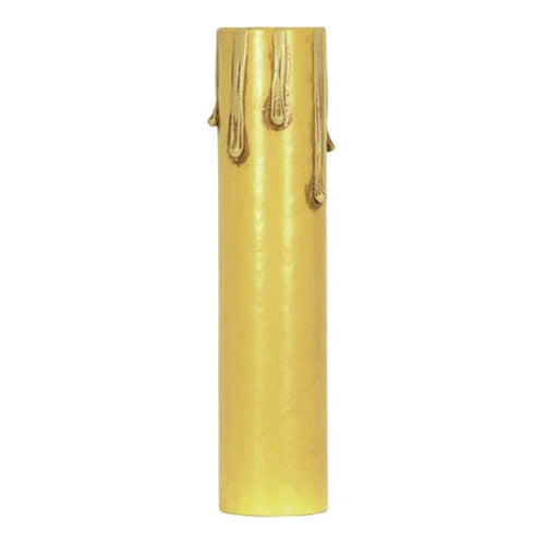 Satco 80-1455, Candle Cover with Ivory Drip Paper, Candelabra Base, 6" Height, 13/16" Inside Diameter, 7/8" Outside Diameter, 10 Packs