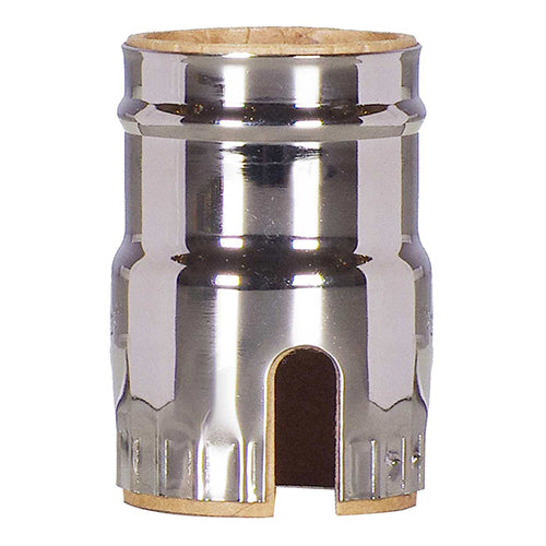Satco 80-1468, 3 Piece Solid Brass Shell With Paper Liner, Push Thru, Polished Nickel Finish, 10 Packs