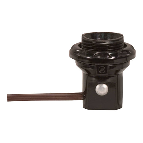 Satco 80-1473, Phenolic Threaded Candelabra Socket With Leads / Rings, 75W, 125V, Black/Brown Finish, 10 Packs
