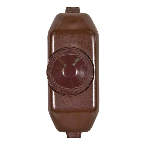 Satco 80-1481, Full Range Lamp Cord Rotary Dimmer Switch, 200W, 120V, Phenolic Leads, Brown Finish
