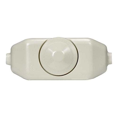 Satco 80-1482, Full Range Lamp Cord Rotary Dimmer Switch, 200W, 120V, Phenolic Leads, Ivory Finish