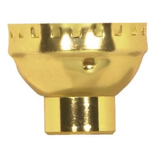 Satco 80-1483, 3 Piece Solid Brass Cap With Paper Liner, 1/4IPS Cap, Less Set Screw, Polished Brass Finish, 10 Packs