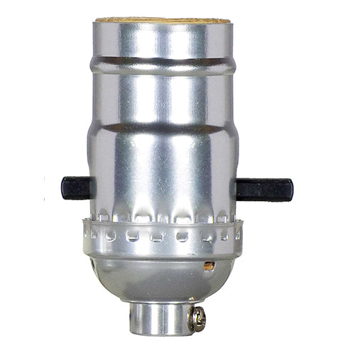 Satco 80-1527, On-Off Push Thru Socket, 1/8 IPS, 660W, 250V, With Set Screw, Nickel Finish, 10 Packs
