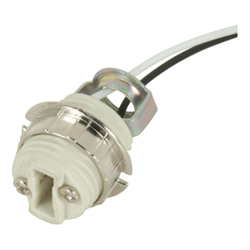 Satco 80-1590, Threaded G-9 Porcelain Socket, 660W, 250V, 72" Leads, Porcelain Finish