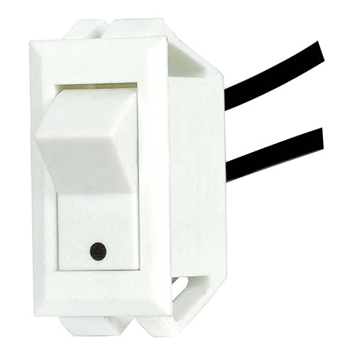 Satco 80-1617, On-Off Phenolic Rocker Switch With White Dot, Snap Bushing, 15A-125V/10A-250V, White Finish, 10 Packs