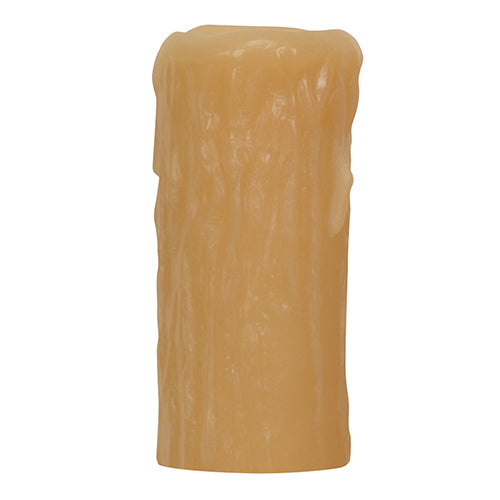 Satco 80-1620, Candle Cover with Amber Full Drip Resin, Edison Base, 4" Height, 1-1/4" Inside Diameter, 2" Outside Diameter