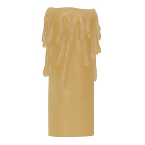 Satco 80-1633, Candle Cover with Amber Half Drip Resin, Edison Base, 4" Height, 1-1/4" Inside Diameter, 1-9/16" Outside Diameter