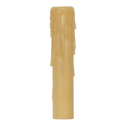Satco 80-1634, Candelabra Base Resin Half Drip, 6" Height, 7/8" Inside Diameter, 1-5/32" Outside Diameter, Amber Finish