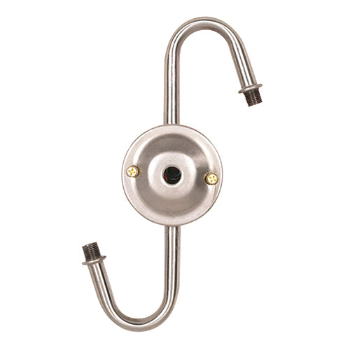 Satco 80-1636, Steel "S" Cluster, For Medium or Candelabra, 1/8 IPS Cap, Nickel Finish