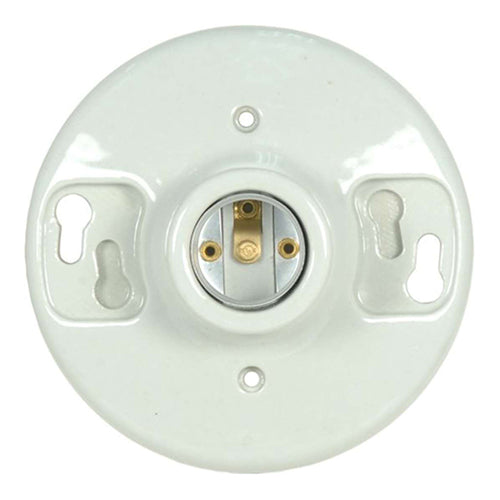Satco 80-1648, Keyless Glazed Porcelain Ceiling Receptacle, 660W, 250V, Less Set Screw