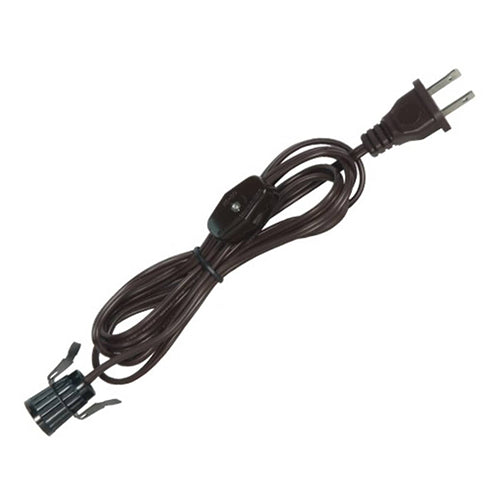 Satco 80-1652, 6 Foot Socket with Cord Switch & Plug, Less Set Screw, Brown Finish