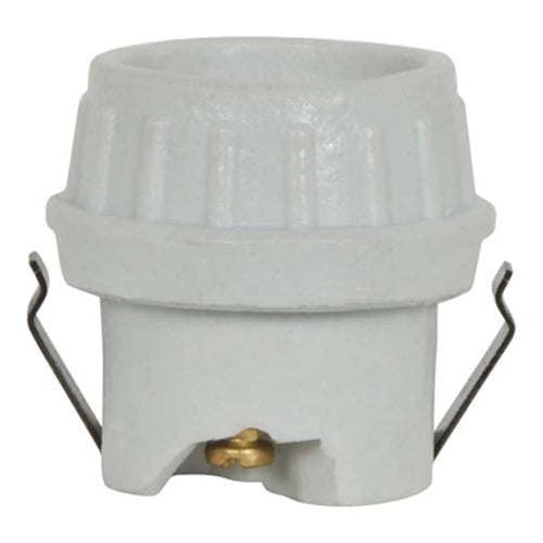 Satco 80-1680, Keyless Porcelain Socket With Double Snap-In Clip, 660W, 250V, CSSNP Screw Shell, White Finish, 10 Packs