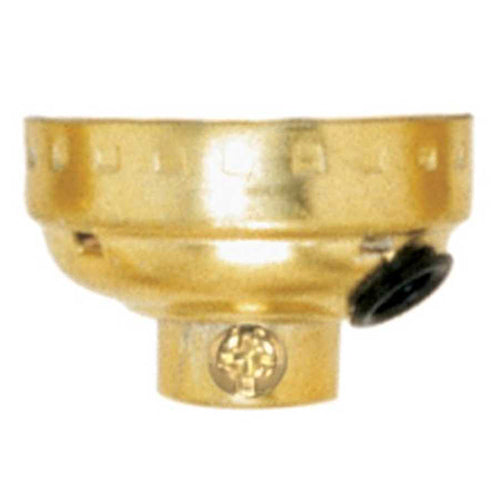 Satco 80-1701, Aluminum Cap With Paper Liner, 1/8 IP Sideout With Set Screw, Brite Gilt Finish, 10 Packs