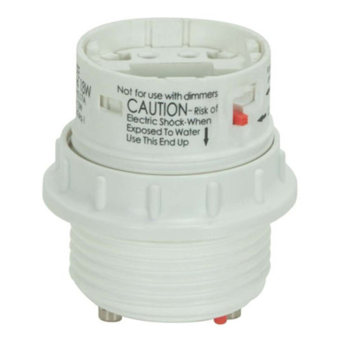Satco 80-1713, Smooth Phenolic Electronic Self-Ballasted CFL Lampholder, G24q-3 And GX24q-3, 18W, 120V, 0.34A