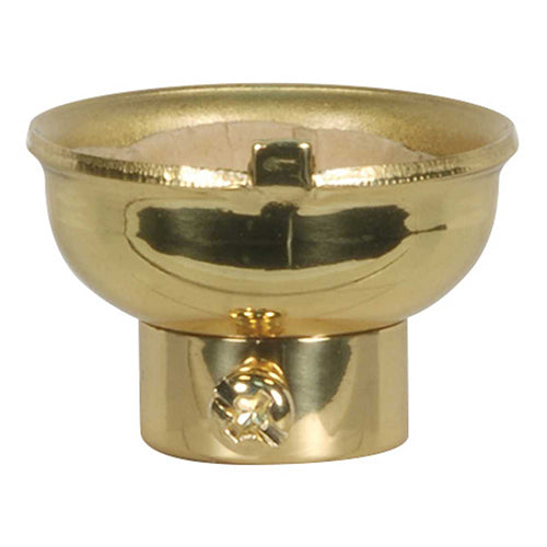 Satco 80-1749, 1/4 IPS Stamped Solid Brass Caps With Set Screw, Polished Brass Finish