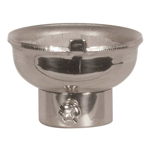 Satco 80-1750, 1/4 IPS Stamped Solid Brass Caps With Set Screw, Polished Nickel Finish