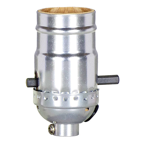Satco 80-1754, On-Off Push Thru Socket with Side Outlet, 1/8 IPS Cap, 660W, 250V, With Set Screw, Nickel Finish