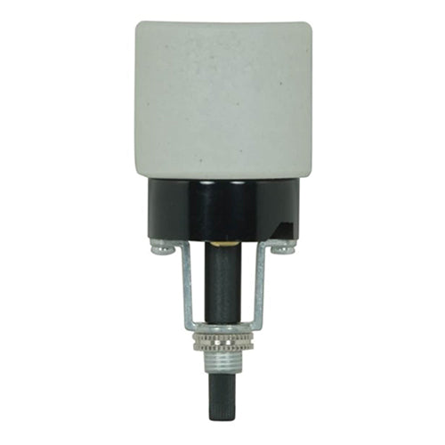 Satco 80-1755, Phenolic Bottom Turn Knob Socket, 1/8 IPS Hickey, 660W, 250V, Screw Terminals, Porcelain Finish