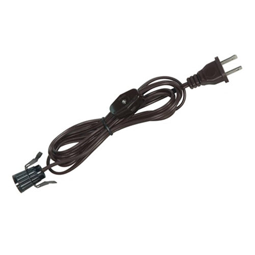 Satco 80-1782, 6 Foot Socket with Cord Switch & Plug, With Set Screw, White Finish