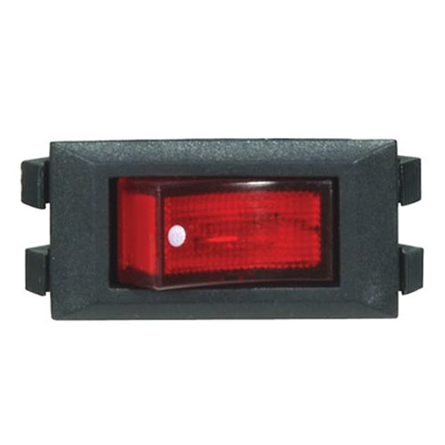 Satco 80-1819, On-Off Phenolic Rocker Switch w/Dot, Snap Bushing, Black Finish
