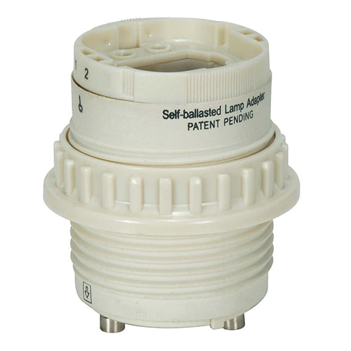Satco 80-1849, Self-Ballasted Lamp Adapter, Phenolic w/Uno Ring, G24q-1 & GX24q-1, 13W, 120V, 0.15A