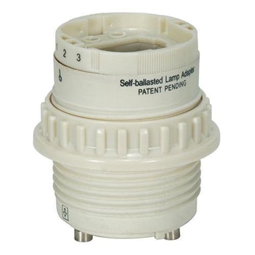 Satco 80-1855, Phenolic Self-Ballasted CFL Lampholder With Uno Ring, G24q-1 And GX24q-1, 13W, 277V, 0.15A