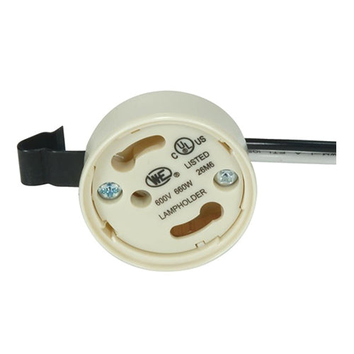 Satco 80-1860, 4-Pin Ballast And Socket Combination For GU24, 3/4" Height, 13" Ground Wire, Snap Bracket